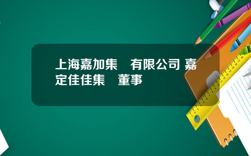 上海嘉加集團有限公司 嘉定佳佳集團董事長